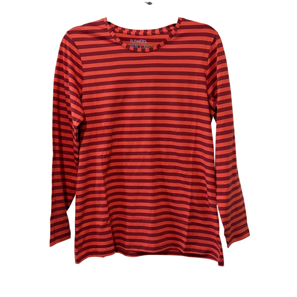 Gudrun Sjoden Essential Striped Top Women Small Red Orange Organic Cotton